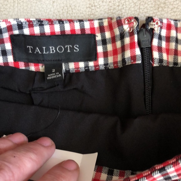 Talbots NWT Red & Black Checkered Pencil Skirt - Picture 4 of 7